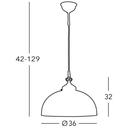 Kolarz 731.32.55 - Pendel NONNA 1xE27/75W/230V