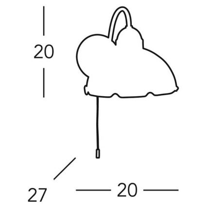 Kolarz 731.61.17 - Væglampe NONNA 1xE27/75W/230V