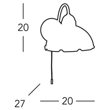 Kolarz 731.61.53 - Væglampe NONNA 1xE27/75W/230V