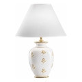 kolarz 731.70W.160 - Elegant bordlampe NONNA 1xE27/100W/230V med blomstermotiv, hvid/guld