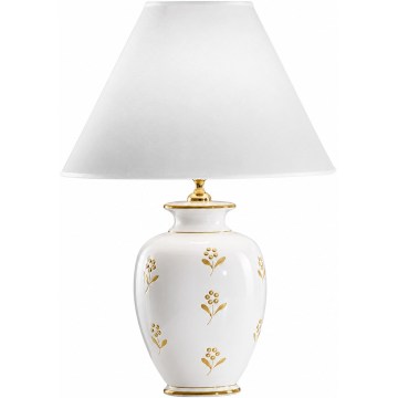 kolarz 731.70W.160 - Elegant bordlampe NONNA 1xE27/100W/230V med blomstermotiv, hvid/guld