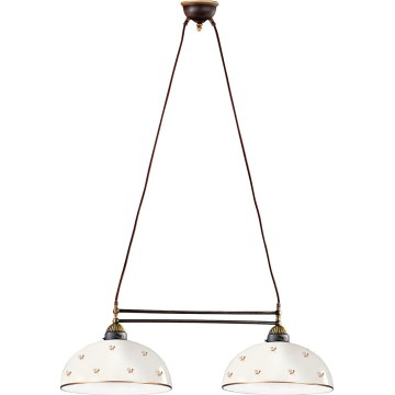 Kolarz 731.82.171 - Lysekrone på wire NONNA 2xE27/75W/230V blomstermotiv, rosaguld