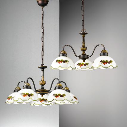 Kolarz 731.83.113 - Lysekrone på kæde NONNA 3xE27/75W/230V vin/jordbær