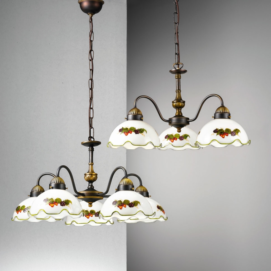 Kolarz 731.83.113 - Lysekrone på kæde NONNA 3xE27/75W/230V vin/jordbær