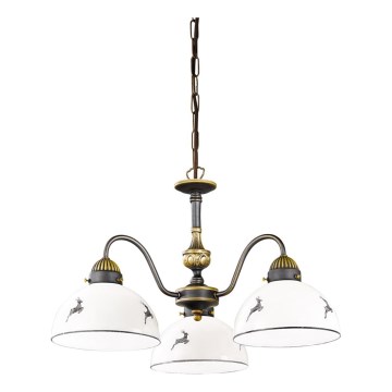 Kolarz 731.83.133 - Loftlampe på kæde NONNA 3xE27/75W/230V hjort grå