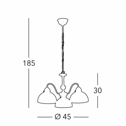 Kolarz 731.83.133 - Loftlampe på kæde NONNA 3xE27/75W/230V hjort grå