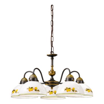 Kolarz 731.85.126 - Pendel med kædeophæng NONNA 5xE27/75W/230V citroner