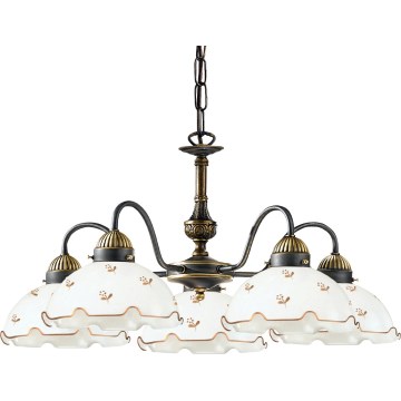 Kolarz 731.85.160 - Lysekrone på kæde NONNA 5xE27/75W/230V med blomster i rosaguldfinish