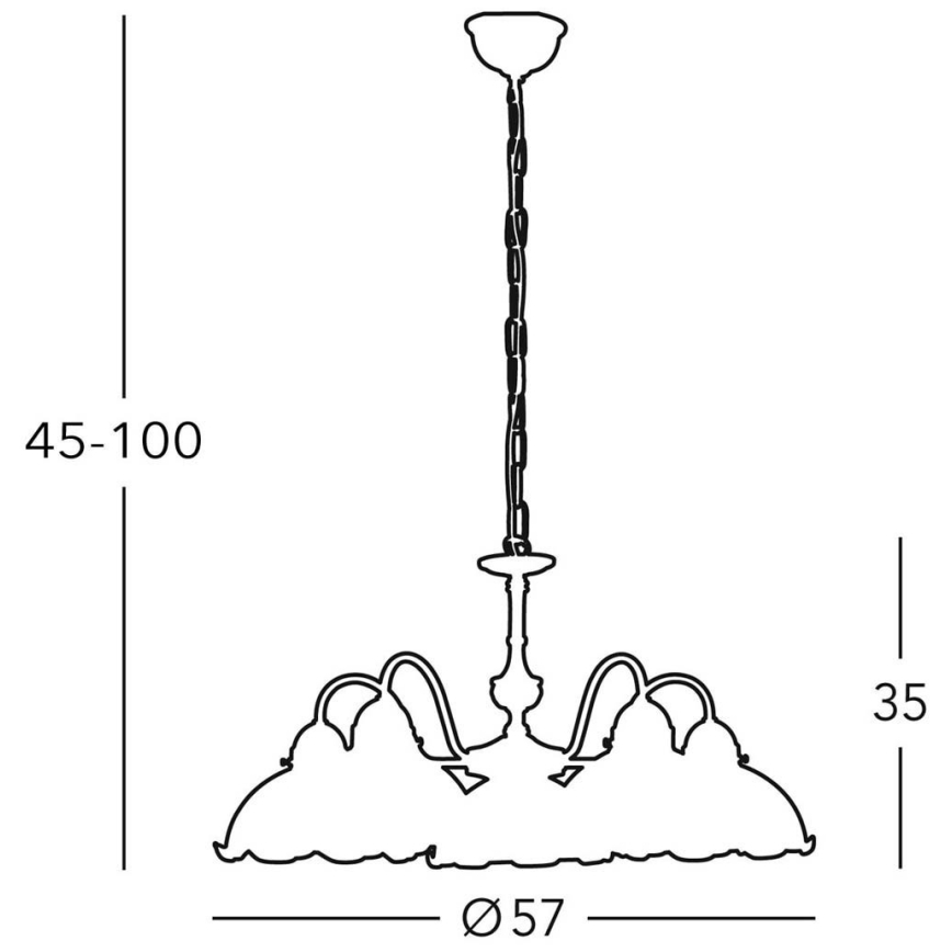 Kolarz 731.85.53 - Lysekrone NONNA 5xE27/75W/230V