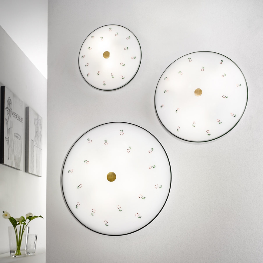 Kolarz 731.U13.4.70- Loftlampe NONNA 3xE27/60W/230V diameter 42 cm grøn/messing