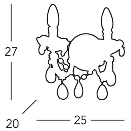 Kolarz 960.62 - Krystal væglampe VALERIE 2xE14/40W/230V