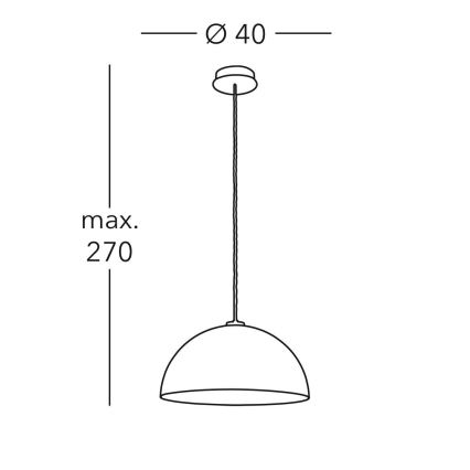 Kolarz A1339.31.Co.VinAu/40 - Pendel CULT 1xE27/100W/230V diameter 40 cm guldfarvet