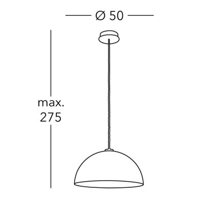 Kolarz A1339.31.Wm.VinAg/50 - Pendel CULT 1xE27/100W/230V diameter 50 cm sølvfarvet