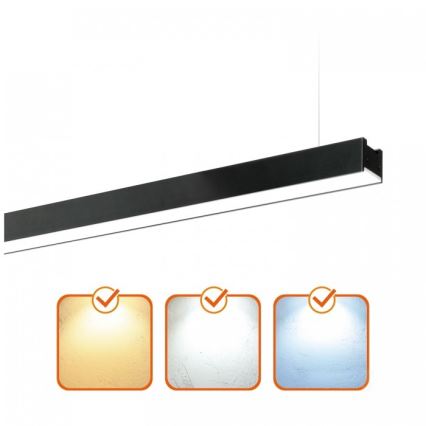 LED loftarmatur KOLINE, overflademonteret/ophængt, 40W/230V, 3000/4000/6500K, 120 cm, sort