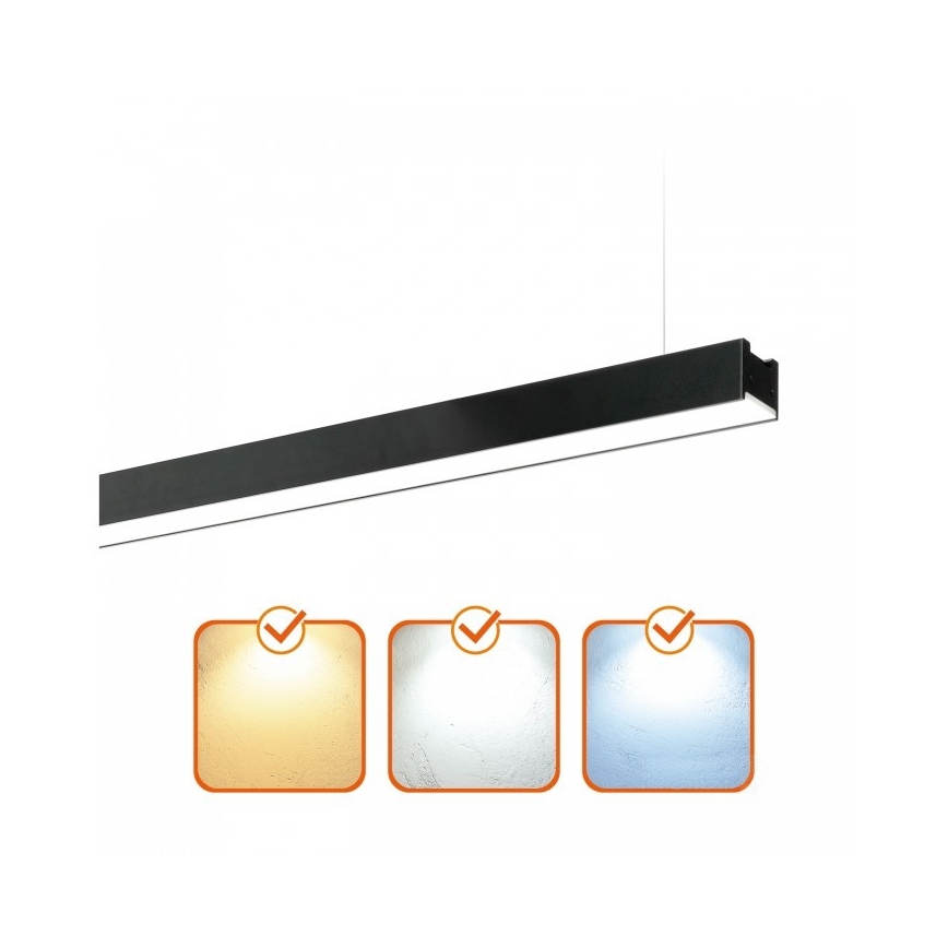 LED loftarmatur KOLINE, overflademonteret/ophængt, 40W/230V, 3000/4000/6500K, 120 cm, sort