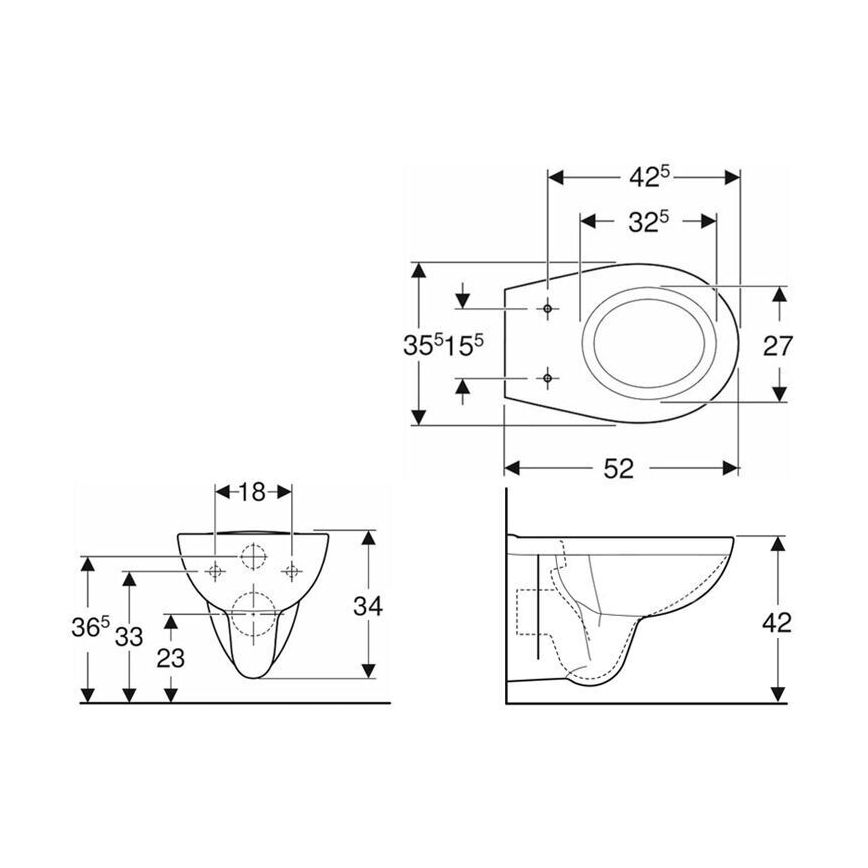 Kolo K93101000 - Væghængt WC Rimfree Rekord keramik/hvid