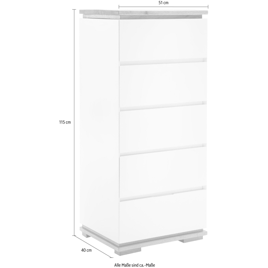 Kommode ARVI hvid/eg