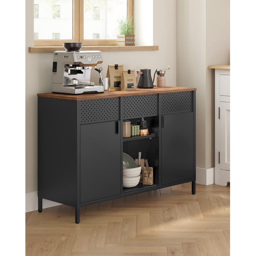 Kommode FIRA 110x40 cm sort/brun