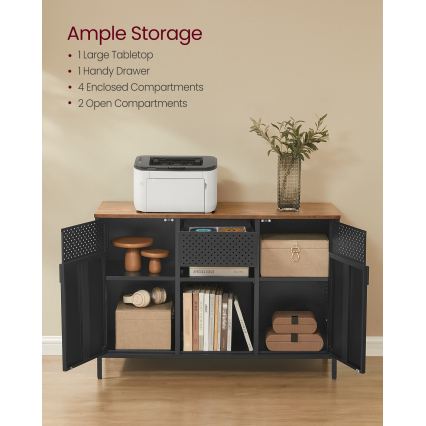 Kommode FIRA 110x40 cm sort/brun