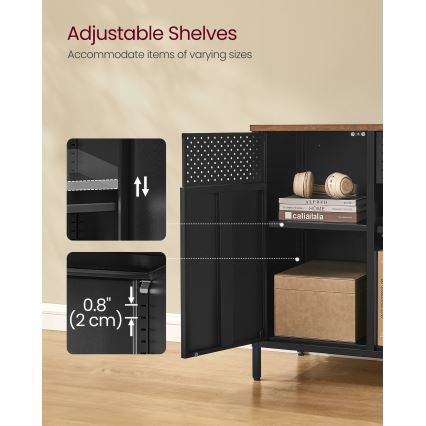 Kommode FIRA 110x40 cm sort/brun