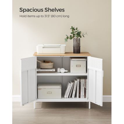 Kommode FIRA 80x40 cm hvid/eg