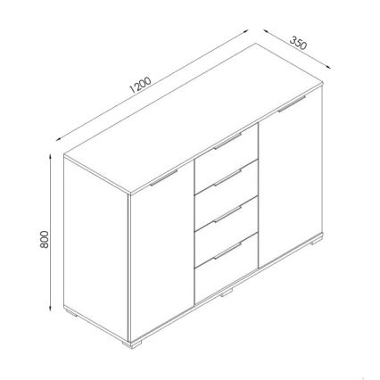Kommode HOPE 120x78x35 sonoma-eg