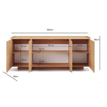 Kommode KEMI 200x90x38 eg Cremona