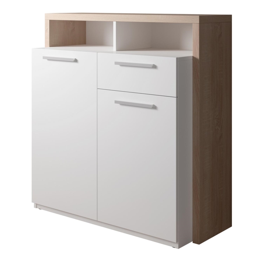 Kommode LEBY sonoma-eg/hvid