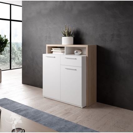Kommode LEBY sonoma-eg/hvid