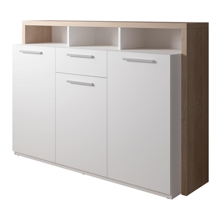 Kommode LEBY sonoma-eg/hvid