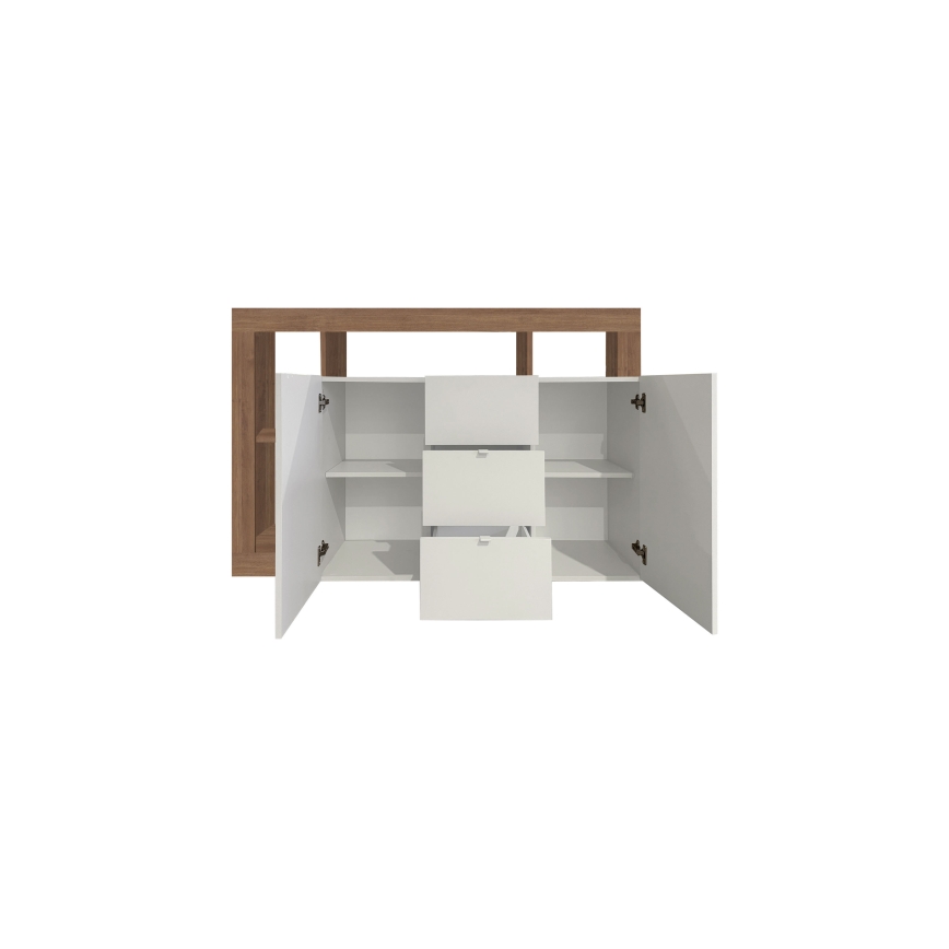 Kommode LENOR 146x93x42 cm hvid/eg