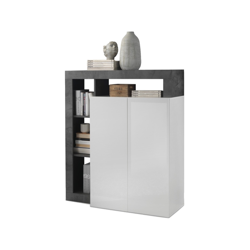 Kommode LENOR hvid/antracit