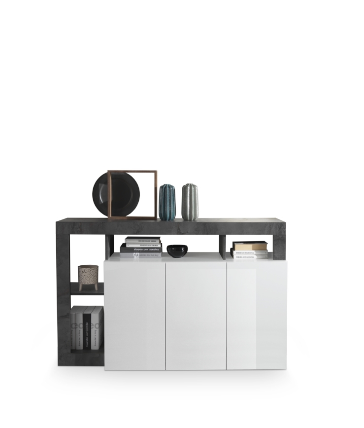 Kommode LENOR hvid/antracit
