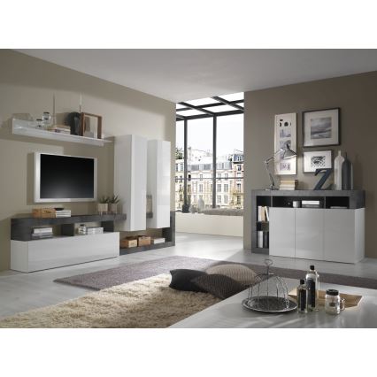 Kommode LENOR hvid/antracit