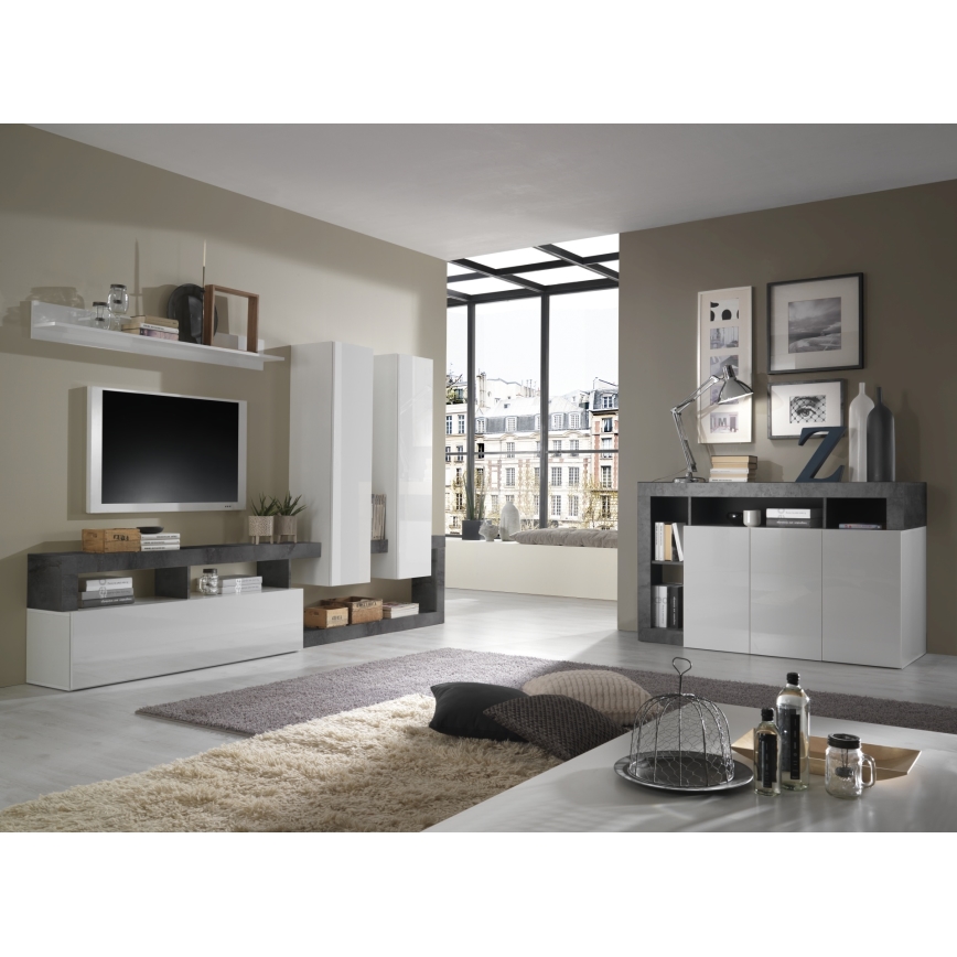 Kommode LENOR hvid/antracit