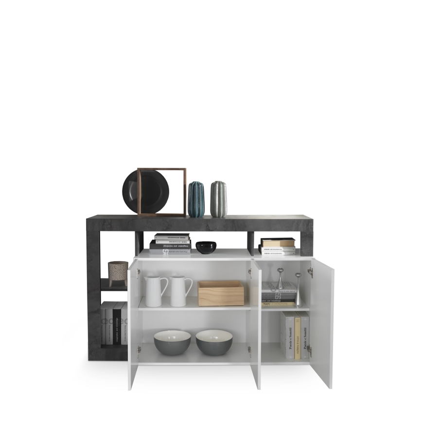 Kommode LENOR hvid/antracit