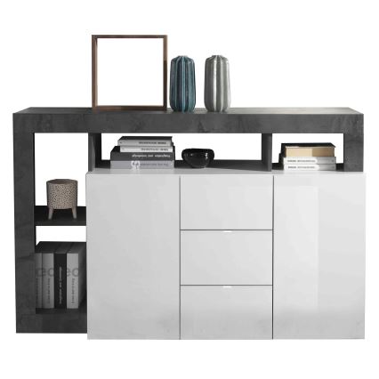 Kommode LENOR hvid/antracit