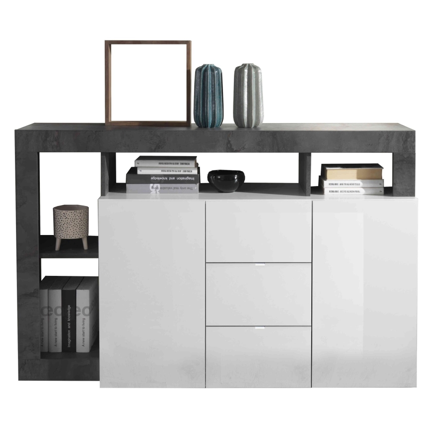 Kommode LENOR hvid/antracit