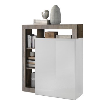Kommode LENOR hvid/brun