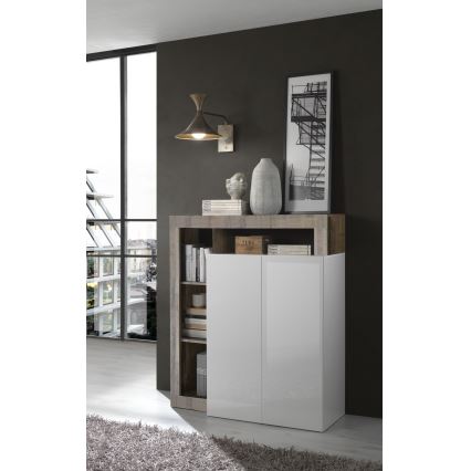 Kommode LENOR hvid/brun