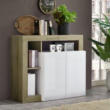 Kommode LENOR hvid/brun