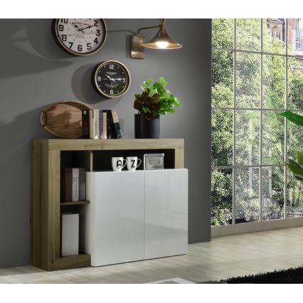 Kommode LENOR hvid/brun