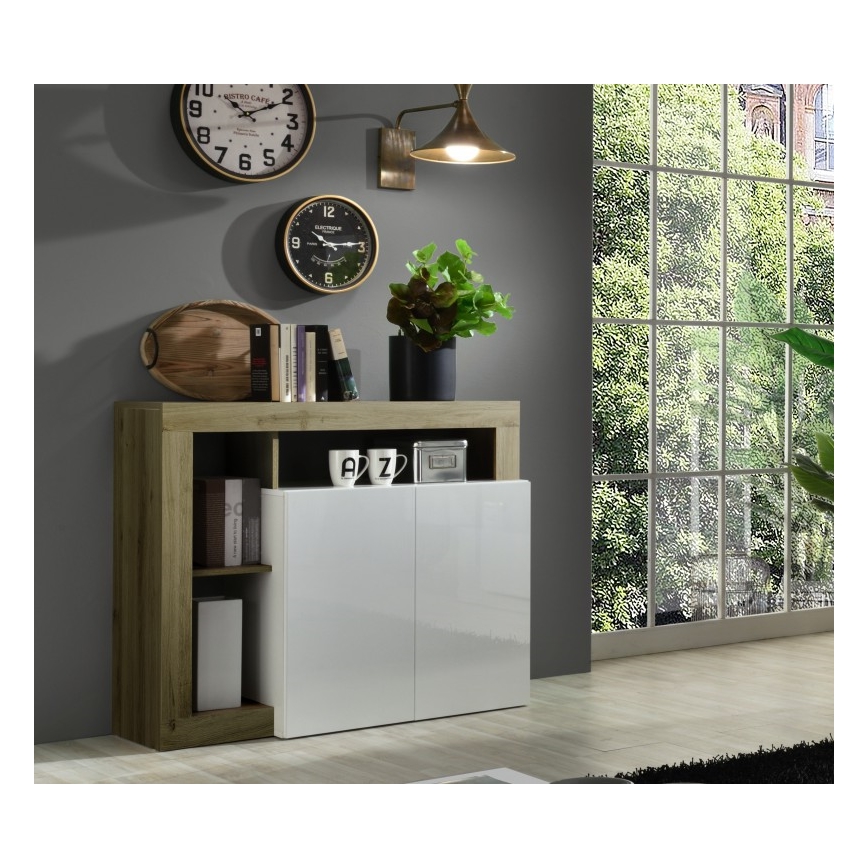 Kommode LENOR hvid/brun