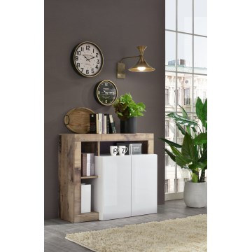 Kommode LENOR hvid/brun