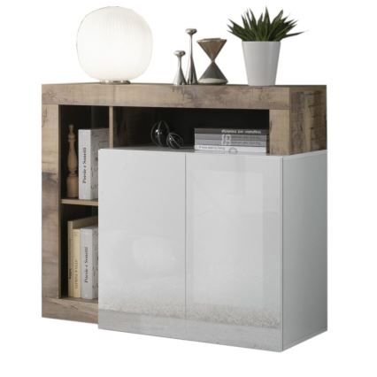 Kommode LENOR hvid/brun