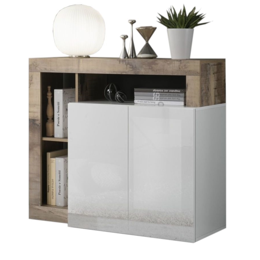 Kommode LENOR hvid/brun