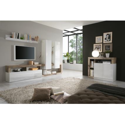 Kommode LENOR hvid/brun