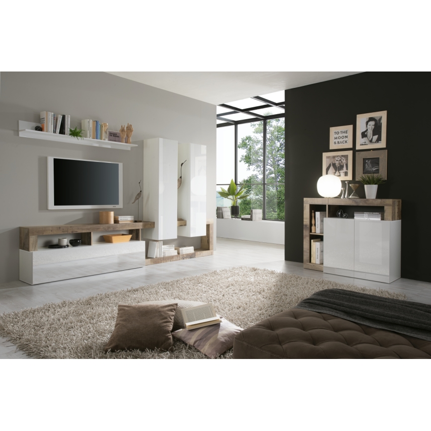 Kommode LENOR hvid/brun