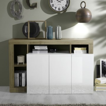Kommode LENOR hvid/brun
