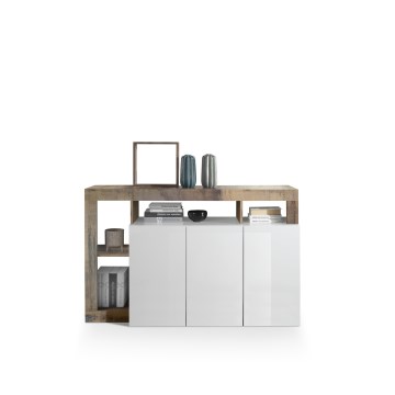 Kommode LENOR hvid/brun